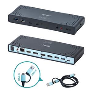 i-tec USB 3.0 / USB-C / Thunderbolt 3 Dual Display Docking Station + Power Delivery 65W - Kabelgebunden - USB 3.2 Gen 1 (3.1 Gen 1) Type-C - 65 W - 3,5 mm - 10,100,1000 Mbit/s - Schwarz - Türkis